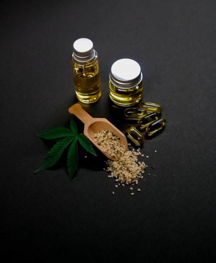 Natural herbal extracts and green plants for wellness balance