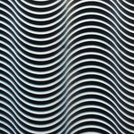Monochrome abstract wave pattern creating a hypnotic design with repetition and depth.